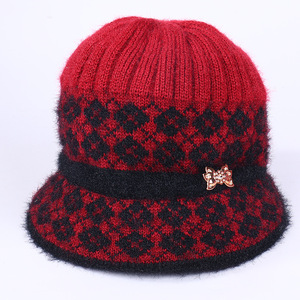 Knitted Hat Wide Brim Fleece Lined Warm <b>Winter</b> <b>Cap</b> For Women Korean Style Thickened Ear Protection Pink Purple Red Gray - Product Image 3