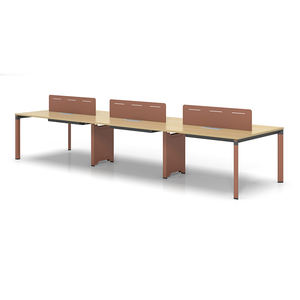Table de bureau moderne en promotion pour 4 personnes, poste de travail extensible avec cloison, mobilier de bureau multifonctionnel - Product Image 4