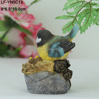 Détecteur de mouvement de jardin décoration animale statue colorée en polyrésine figurine d'oiseau en résine pour jardin cour décoration extérieure