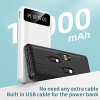 Vente en gros Powerbank Chargeur portable 10000mAh Indicateur de puissance portable Banque de puissance