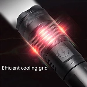 Lampe <span class=keywords><strong>torche</strong></span> en alliage d'aluminium 20W XHP50, <span class=keywords><strong>longue</strong></span> <span class=keywords><strong>portée</strong></span>, puissante, LED haute puissance, <span class=keywords><strong>rechargeable</strong></span>, étanche, tactique - Product Image 5