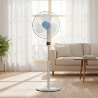 Ventilateur sur pied électrique intelligent en plastique pour la maison, avec minuterie tactile, 16 pouces, avec télécommande
