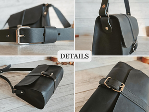 Handmade Leather Crossbody Bag Personalized <b>Small</b> <b>Purse</b> Cute Black Shoulder Handbag for <b>Women</b> Gift Travel Casual Everyday - Product Image 5