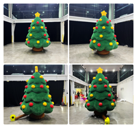 Sapin de Noël gonflable géant personnalisé avec boules et étoile, en tissu Oxford imperméable, facile à installer, décoration de Noël, sapin gonflable