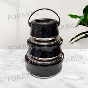 YJM959 대형 식품 워머 용량 2.5 + 4.5 + 6.5L 공장 핫 세일 스테인레스 스틸 대형 냄비 블랙 컬러 클래식 주방 냄비 - Product Image 2