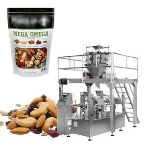 High efficiency automatic weighing 500g 1kg doypack pouch dry fruit nuts grain doypack packing machine