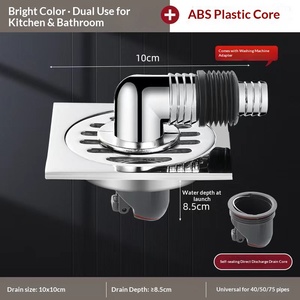 OEM 304 Stainless Steel Anti-Odor Light Luxury Floor Drain Bathroom Square Sewer Dual-Use Device for Washing Machine and Toilet - Product Image 6