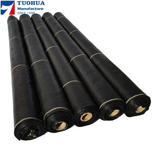 Tissu de lutte contre les mauvaises herbes 190gsm <span class=keywords><strong>3m</strong></span> x 50m plié paysage couverture du sol Membrane tissé barrières contre les mauvaises herbes - Product Image 2