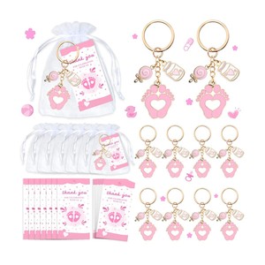 Llavero con diseño de biberón y pie de bebé, recuerdos para baby shower, cumpleaños de recién nacido, fiesta de luna llena, regalos al por mayor - Product Image 3