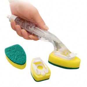 <b>Dish</b> Washing Sponge Handle <b>Dish</b> <b>Wand</b> Refill Pack Kitchen Non Scratch Sink Scrubber PP Head Soap Dispenser Eco-Friendly Steel - Product Image 1