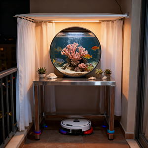 Support pour <span class=keywords><strong>aquarium</strong></span>, base spéciale, étagère de rangement pour salon, étagère à deux niveaux, petite table, acier inoxydable - Product Image 1