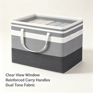 Cesto de Ropa Plegable Portátil, Bolsa de Almacenamiento de Ropa Impermeable, Cesta Organizadora de Ropa con Tapa para Uso Doméstico - Product Image 3
