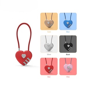 <span class=keywords><strong>Candado</strong></span> de Combinación Digital de 3 Dígitos con Forma de Corazón Rojo, Mini <span class=keywords><strong>Candado</strong></span> de Amor sin Llave para <span class=keywords><strong>Mochila</strong></span> de Boda - Product Image 2