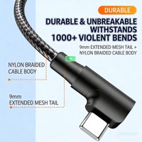 Cable de Carga Rápida USB-C PD60W 3A en Forma de L de 90 Grados, 1m 2m, para Teléfono Móvil, Impresora, Computadora, Cobre Puro, Venta al Por Mayor