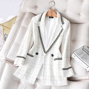 西装外套新款大号女式时尚休闲格子西装上衣 - Product Image 1
