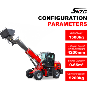 SHANNENG Mini Front <span class=keywords><strong>Telehandler</strong></span> Telescopic Wheel Loader Gigi Tugas Berat Penggerak Empat Roda <span class=keywords><strong>2.5</strong></span> <span class=keywords><strong>Ton</strong></span> Joystick Hidrolik Yuchai - Product Image 3