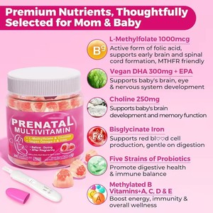 孕妇多种维生素片 L-甲基叶酸 Omega-3（DHA+EPA）铁剂，适合哺乳期女性，孕前、孕期和产后服用 - Product Image 5