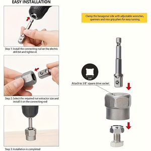Nut & Bolt Extractor <b>Socket</b> Set 14 Piece 1/4 To 3/8 Drive Metric S2 Steel Diy Tool - Product Image 4