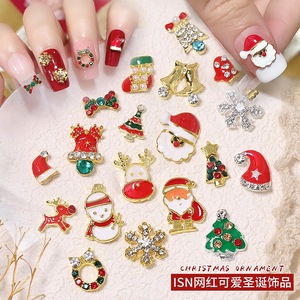 Zirconia Rhinestone Gold Jewelry 3D Christmas nail charms Rose nail charms - Product Image 1