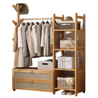 Porte-manteau suspendu en bambou épais, porte-manteau en bambou pour sol intérieur, étagères, tiroir, armoire de rangement pour chambre à coucher, meubles de salon