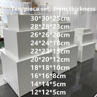 Supports de présentation carrés en acrylique de haute qualité pour buffet, blancs, pour la décoration de mariage et d'hôtel