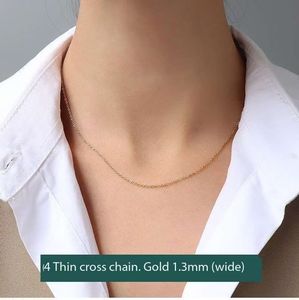 Venta al por mayor <span class=keywords><strong>de</strong></span> joyería <span class=keywords><strong>de</strong></span> moda Cruz cadena <span class=keywords><strong>Manzanita</strong></span> serpiente hueso cadena titanio acero 18K collar <span class=keywords><strong>de</strong></span> oro - Product Image 5