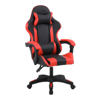 Chaise de jeu E-sports, dossier haut, inclinable, appui-tête, hauteur réglable, pivotante, en cuir, ergonomique, pour la maison/le bureau