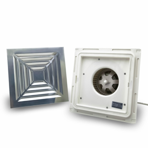 Ventilatore Centrifugo Quadrato per <span class=keywords><strong>Soffitto</strong></span>, Diffusore d'Aria in Lega di Alluminio con Pale Regolabili e Cuscinetti <span class=keywords><strong>a</strong></span> Sfera - Product Image 1