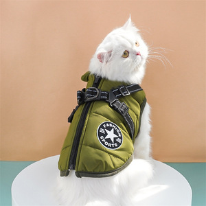 Cross-border Thickened Warm Cotton <strong>Coats</strong> for <strong>Dogs</strong> Cats Winter Chest <strong>Harness</strong> cat Cotton Vests Reflective Protective Features - Product Image 3