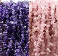 Perles de pierres naturelles en améthyste et quartz rose de 5-8 mm, gravier de pierres précieuses, copeaux de pierres, perles en vrac pour la fabrication de bijoux, forme libre