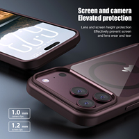 Étui de téléphone magnétique pour iPhone 18 Pro Pro Max, transparent en PC, givré en TPU, hybride, antichoc, coque arrière HD anti-chute pour téléphone portable
