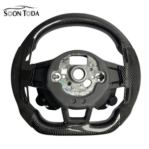 Volant <span class=keywords><strong>Audi</strong></span> A7 SOON TODA, modèles 2012-2020, garniture en cuir et fibre de carbone, design <span class=keywords><strong>sport</strong></span> à fond plat pour une conduite confortable sur de longues distances - Product Image 2