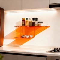 Étagère murale en acrylique pour chambre à coucher, support fixe orange, best-seller
