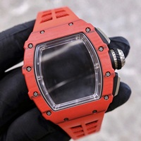 Hochwertige 1103 Automatik-Flyback-Chronograph-Uhr mit Carbonfaser-Gehäuse, Skelett-Zifferblatt und sportlichem Design für Herren-Rennfahrer.