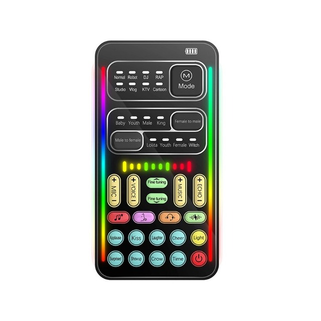 2025 New I9 Voice Changer Sound Card Kits with Mic I9 Multi-function Portable Recording Live Streaming Mini OTG Sound Card Kits