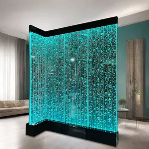 Newest Modern Indoor Decorative Aqua Bubble Partition Wall Acrylic LED Light Movable Furniture for Restaurant Office Hotel
