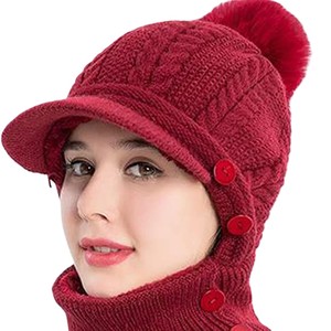 Ensemble bonnet et cache-cou en tissu doux pour l'hiver, couleurs personnalisées, possibilité de commande en gros, bonnets tricotés pour femmes - Product Image 4