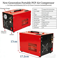 Kompresor Udara PCP 12v 4500Psi 30mpa 300Bar 350w Pompa Udara PCP Elektrik dengan Transformator Submersible
