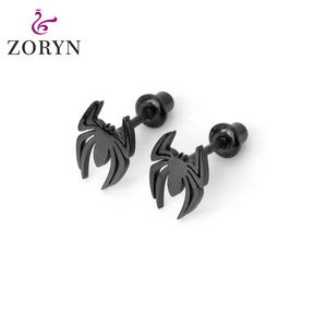 Pendientes de Acero Inoxidable 316L Resistentes al Agua, con Baño de IP Negro, Cierre de Rosca, Diseño de Gato Negro, Hipoalergénicos, Acabado Liso, para Amantes de Mascotas - Product Image 5