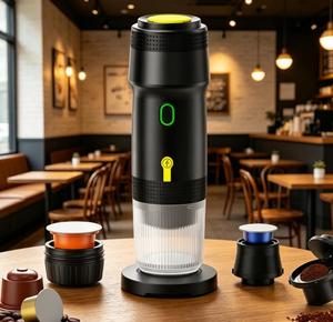 เครื่องชงกาแฟเอสเพรสโซแบบพกพา ใช้ไฟฟ้า พลาสติก USB 3 in 1 แรงดัน 20 บาร์ ชาร์จไฟได้ ใช้ได้ทั้งแคปซูลและกาแฟบด เหมาะสำหรับการเดินทางและตั้งแคมป์ - Product Image 1