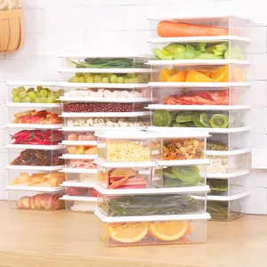 卸売プラスチックキッチン冷蔵庫冷蔵庫オーガナイザー収納容器蓋付きベリーフルーツ野菜肉魚