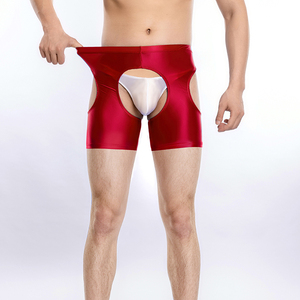 <strong>Mens</strong> Sexy See-through <strong>Crotchless</strong> Boxer Shorts Sissy <strong>Panties</strong> Lingerie Stretchy Open Crotch Underpants Club Nightwear - Product Image 2
