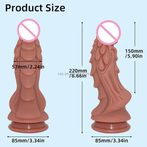 SacKnove بالجملة كوب شفط سميك 22 <span class=keywords><strong>Xxl</strong></span> مسنن مطاط ناعم قابل للإدخال لمس حقيقي شرجي لعبة جنس تنين حصان وحش قضيب دسار - Product Image 3