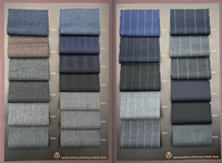 BOOK3 50% Laine Mérinos Super Fine 25% Poly 25% Viscose Brosse Légère 330GSM 150CM Fibre de Laine Peignée Brute Quatre Saisons pour Costume