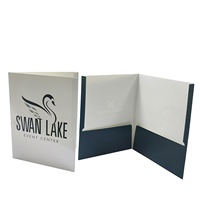 Carpeta de Presentación de Papel Kraft Marrón de Diseño Personalizado, Carpeta de Archivos de Documentos de Papel con Ranura para Tarjetas de Visita para la Oficina de la Escuela