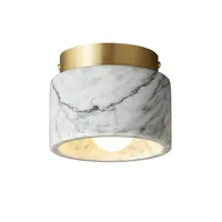Plafonnier LED moderne de luxe en marbre 120mm Downlight pour le salon, la chambre à coucher, le restaurant et le couloir en pierre verte et blanche.
