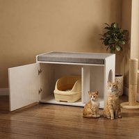 Meuble WC pour animaux tout-en-un en bois, avec bac à litière pour chat dissimulé, pour usage humain et animal, vente en gros d'usine, produit phare