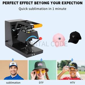 เครื่องรีดร้อนแบบ 4-in-1 สำหรับหมวก พร้อมแผ่นความร้อนโค้งเคลือบเทฟลอนขนาด 6x3 นิ้ว ควบคุมอุณหภูมิได้ง่าย ฐานกันลื่น - Product Image 2