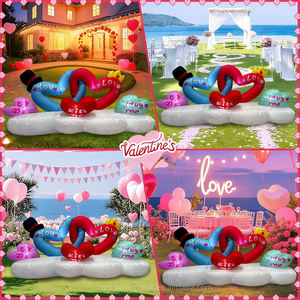 Cœurs gonflables romantiques lumineux à LED de 1,80 m, étanches IP44, pour la Saint-Valentin, anniversaire de mariage, demande en mariage, fête - Product Image 4