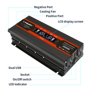 800W Peak 2KW 2000W DC 12V à AC 110V onduleur convertisseur de voiture à onde sinusoïdale modifiée avec prise américaine marque <span class=keywords><strong>Lvyuan</strong></span> - Product Image 3